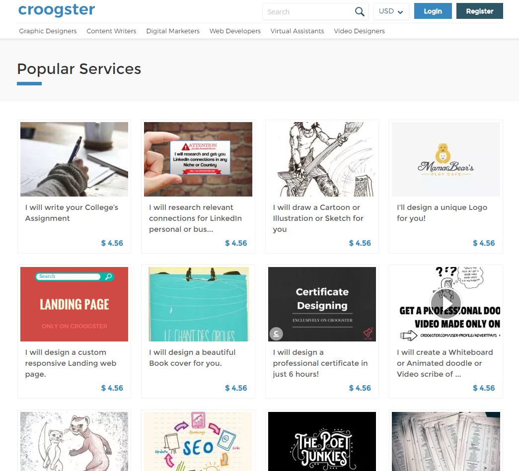 freelance websites croogster