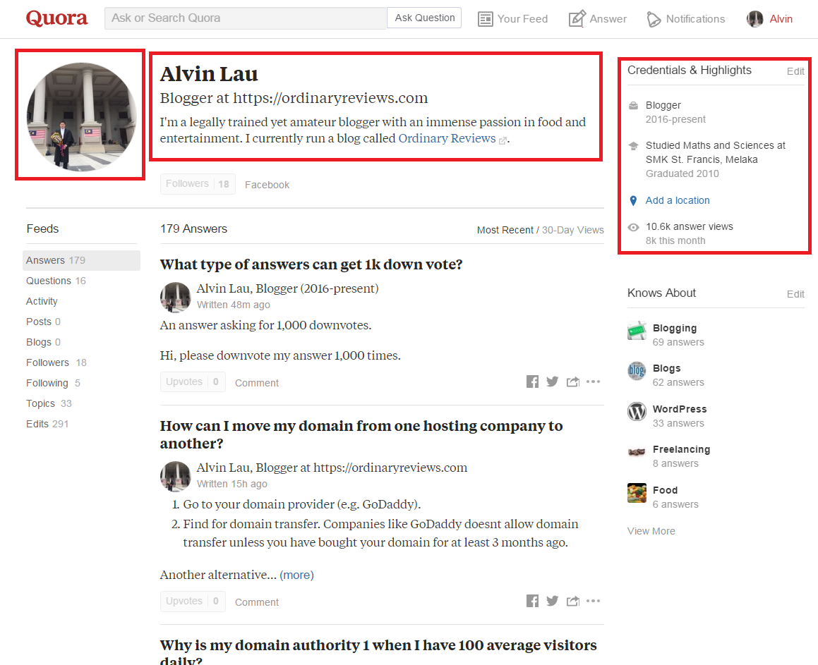 how to drive traffic to your blog using Quora