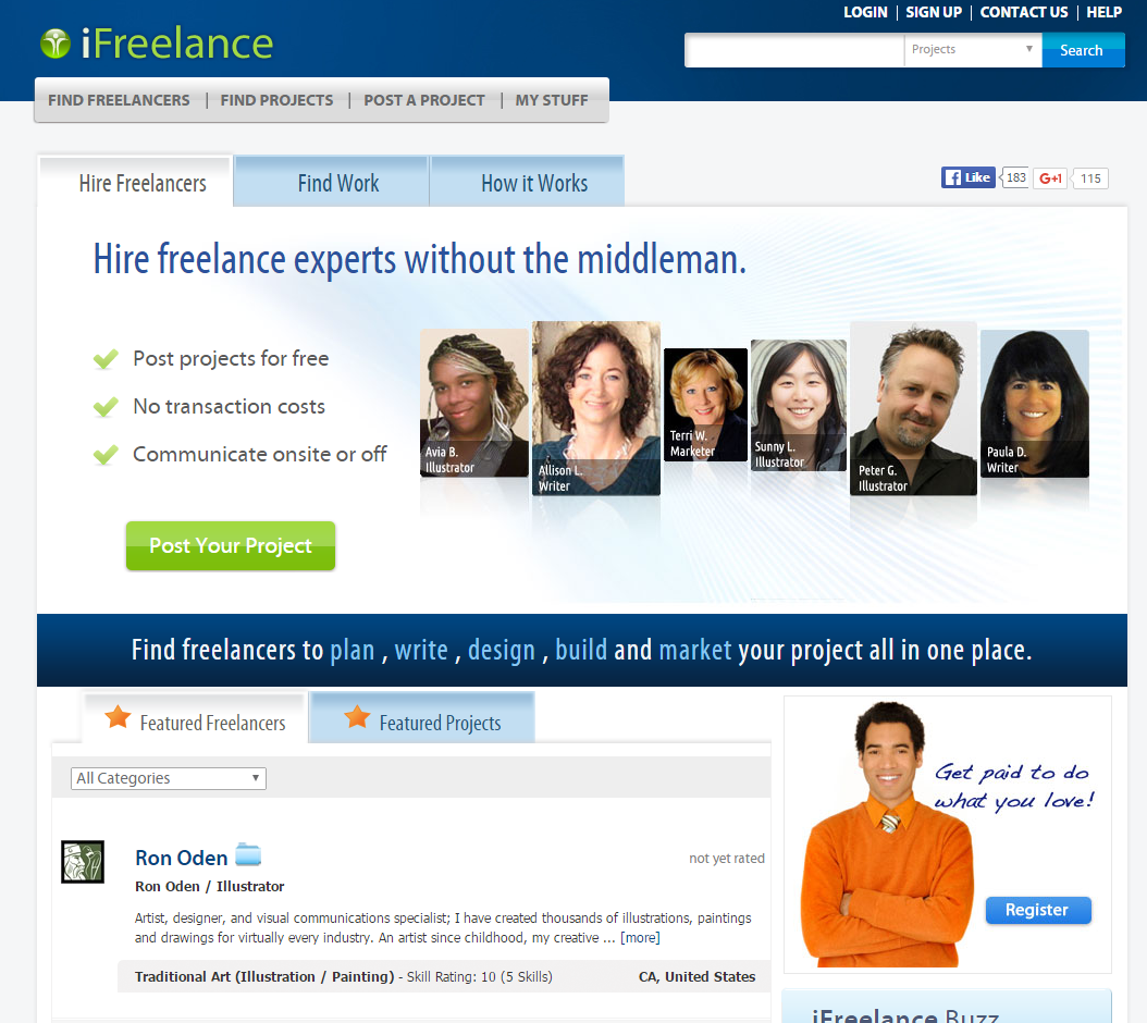 freelance websites ifreelance