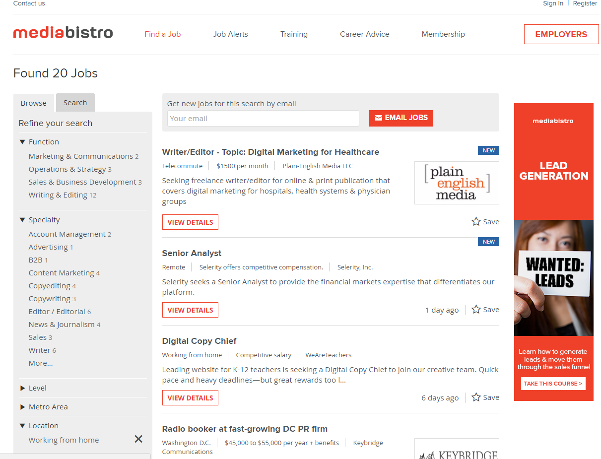 freelance websites mediabistro