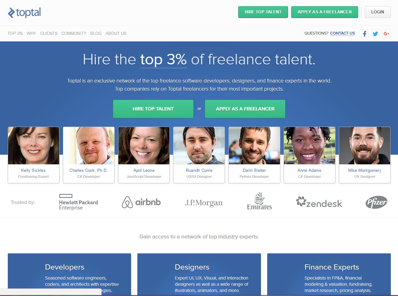 freelance websites toptal