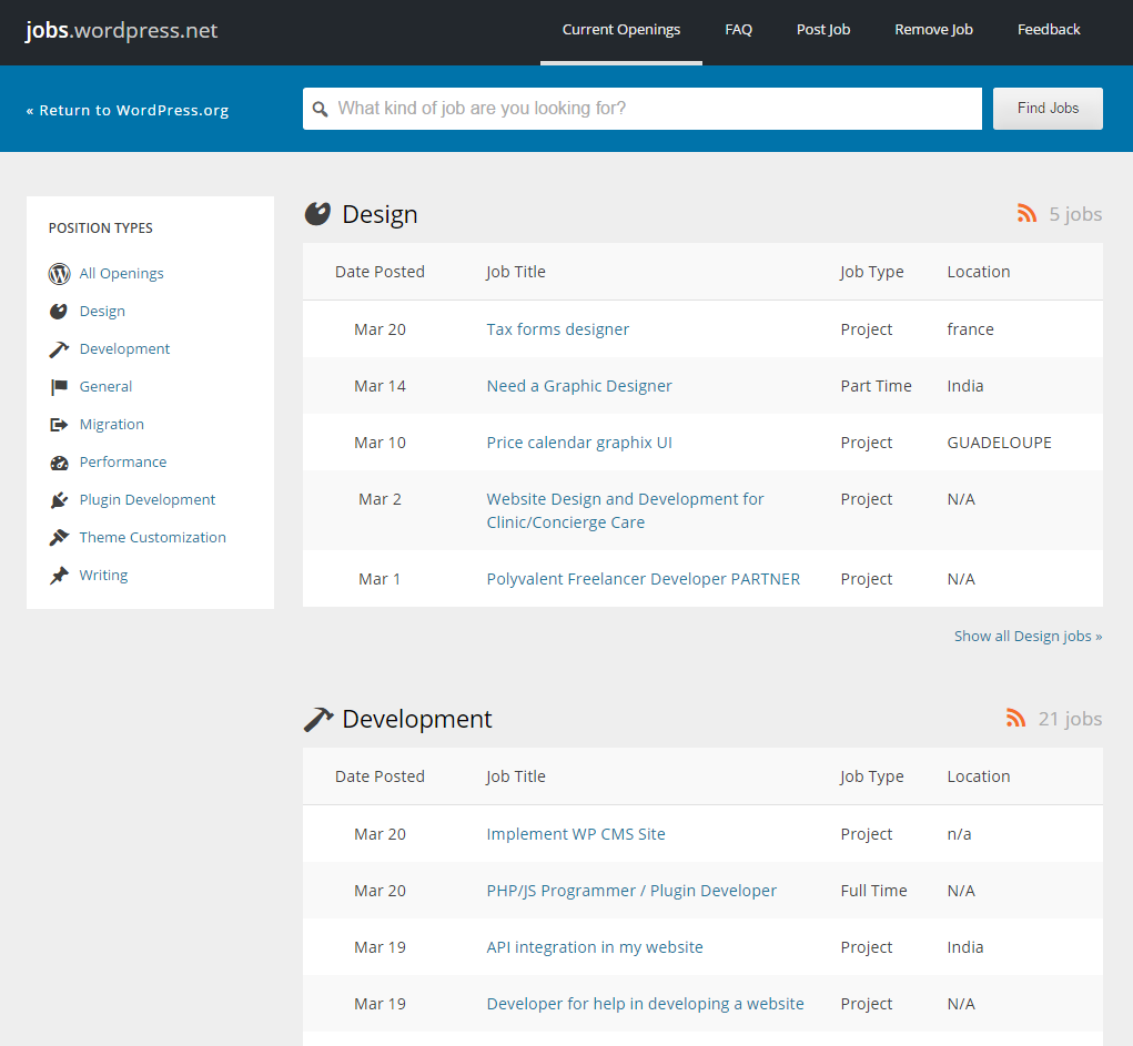 freelance websites wordpress job board