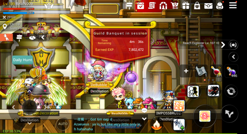 maplestory m guild banquet