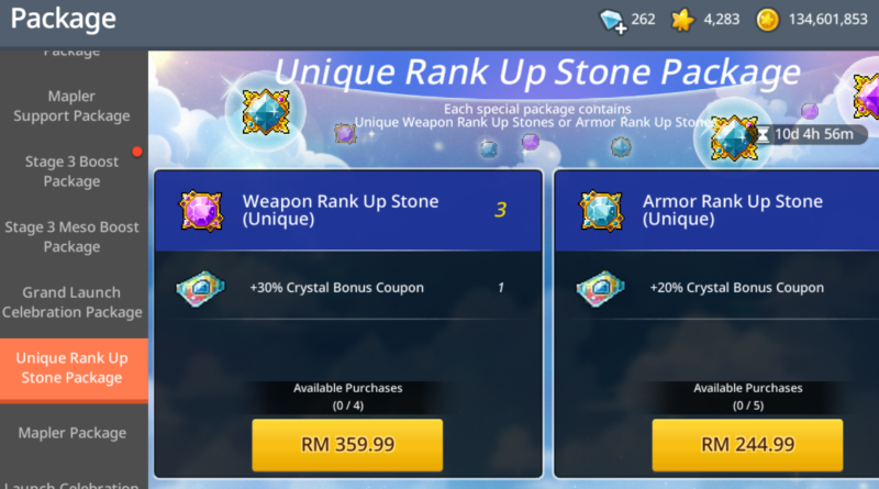 unique rank up stone maplestory m