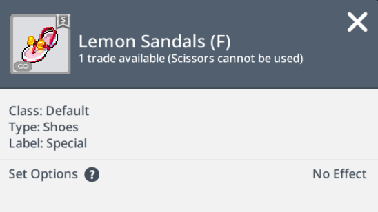 lemon sandals maplestory