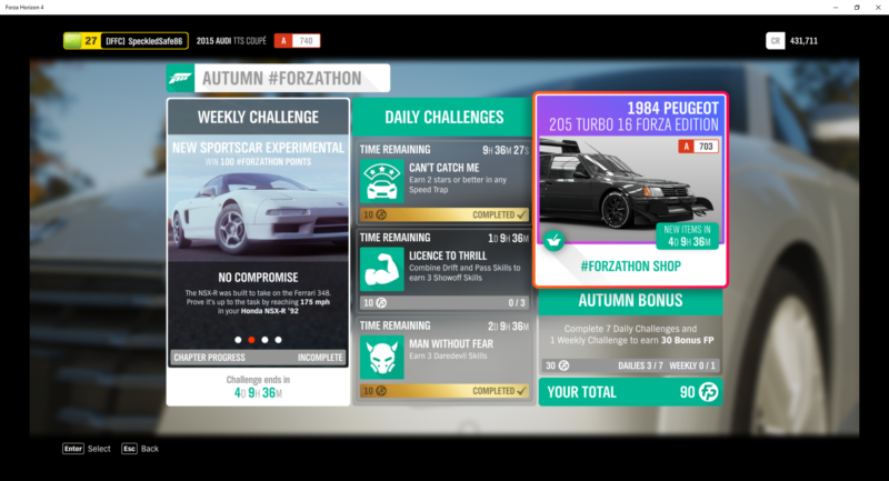 forzathon challenges earn forzathon points