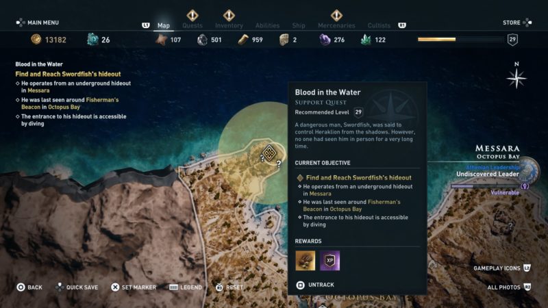 assassin's creed odyssey blood in the water walkthrough