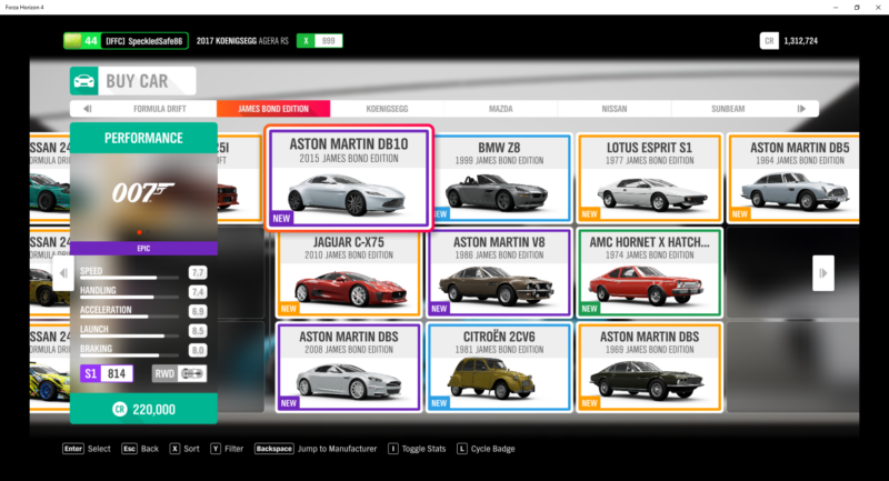 Bond Cars In Forza Horizon 4 Ultimate Edition