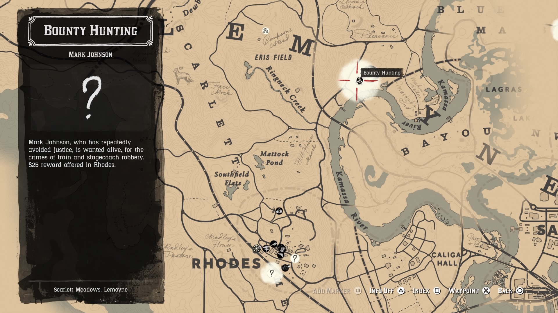 Red Dead Redemption 2 Bounty Hunting Mark Johnson