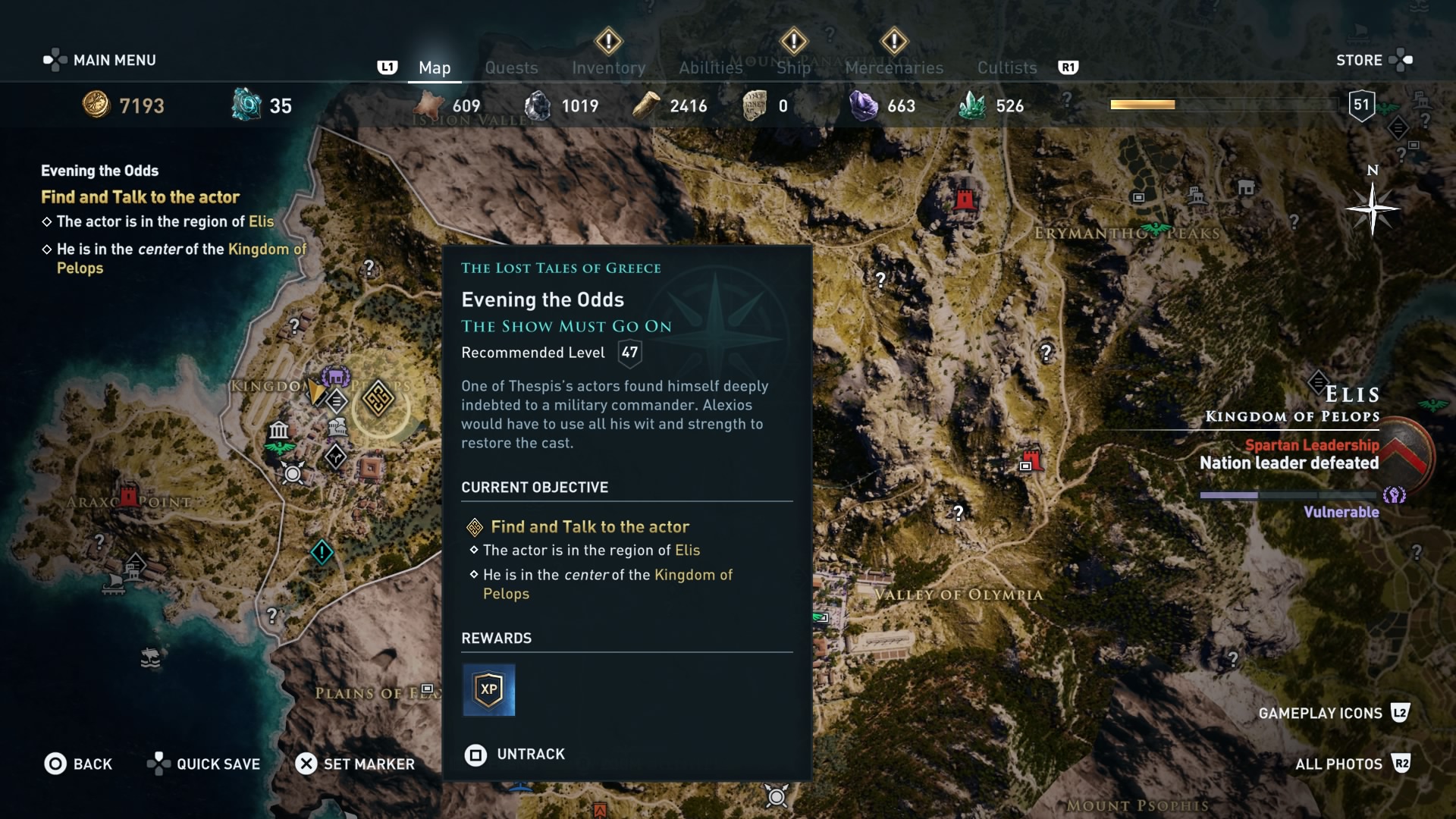 Assassin's Creed Odyssey Evening The Odds (Walkthrough)