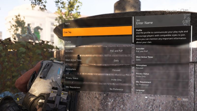 how to create a clan - the division 2