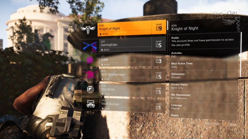 the division 2 guide on clans