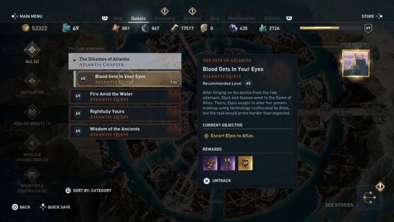 ac odyssey - blood gets in your eyes guide tips