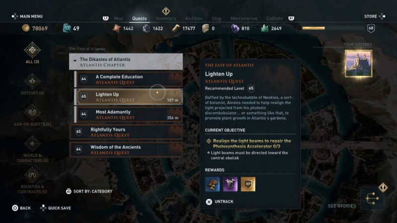 ac odyssey - lighten up guide tips