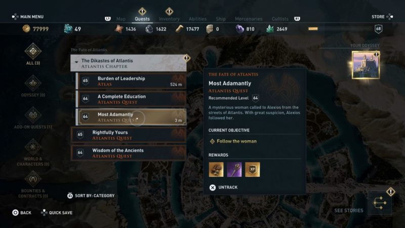 ac odyssey - most adamantly guide tips