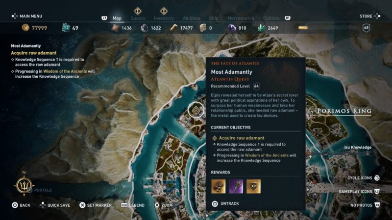 ac odyssey - most adamantly quest guide