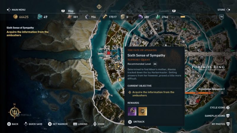 ac odyssey - sixth sense of sympathy quest guide