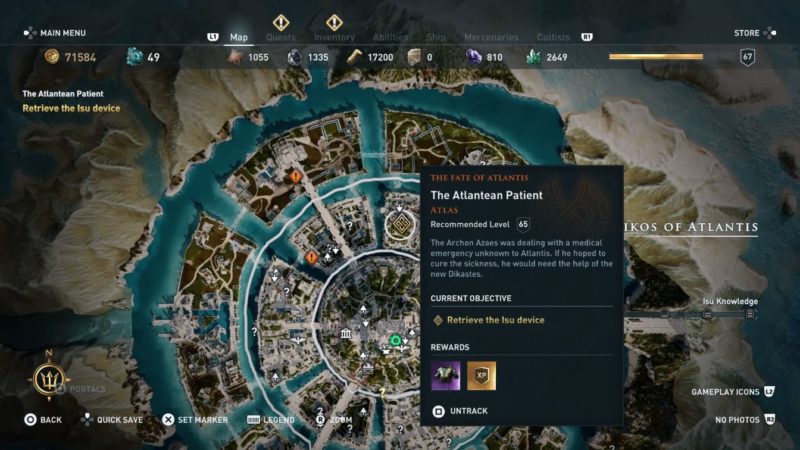 ac odyssey - the atlantean patient quest