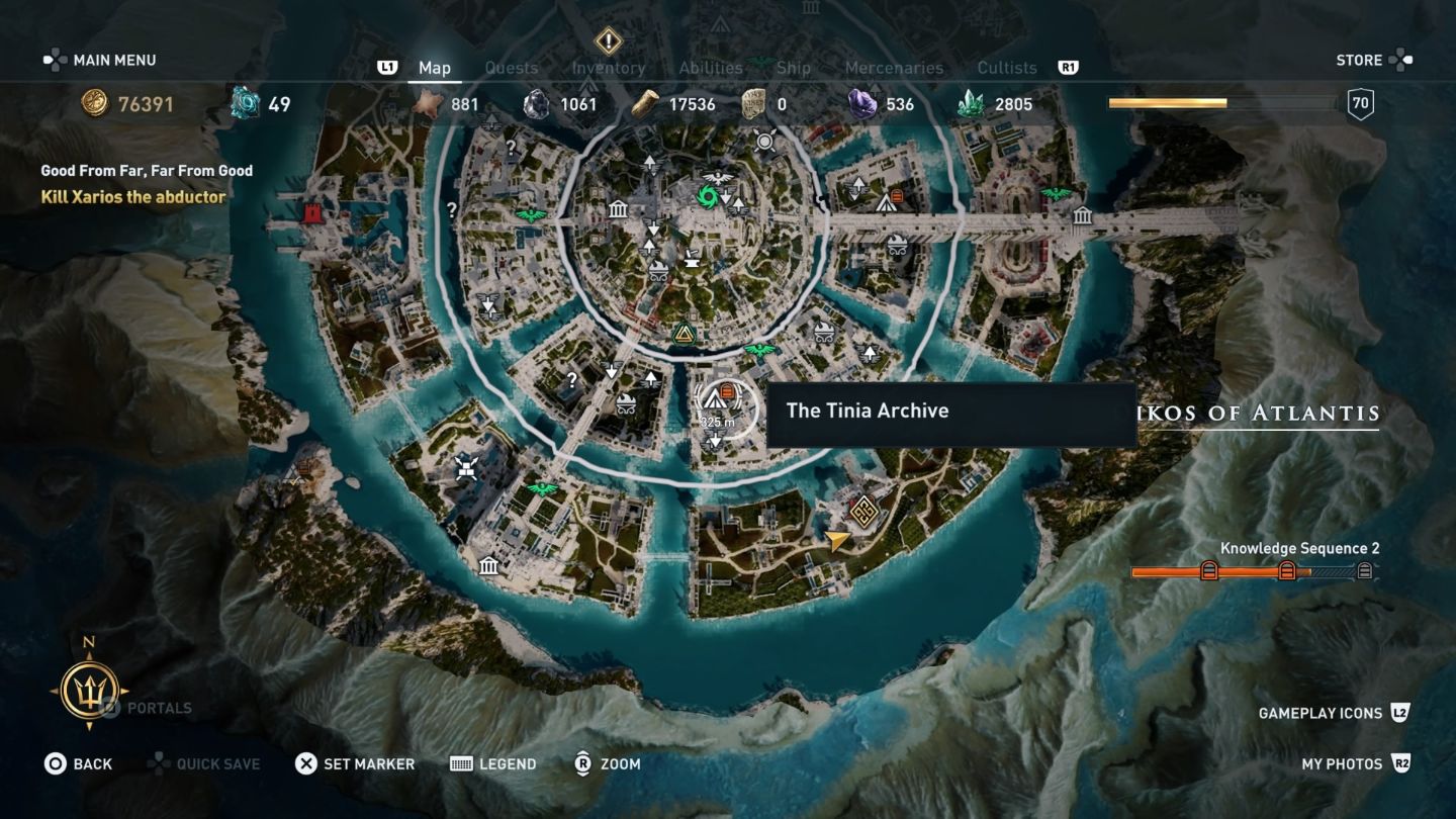 Карта всех культистов в assassins creed odyssey
