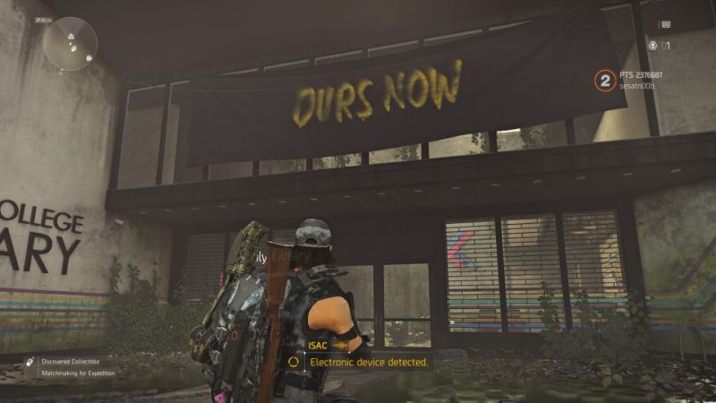 division 2 - kenly library outcast server equipment quest