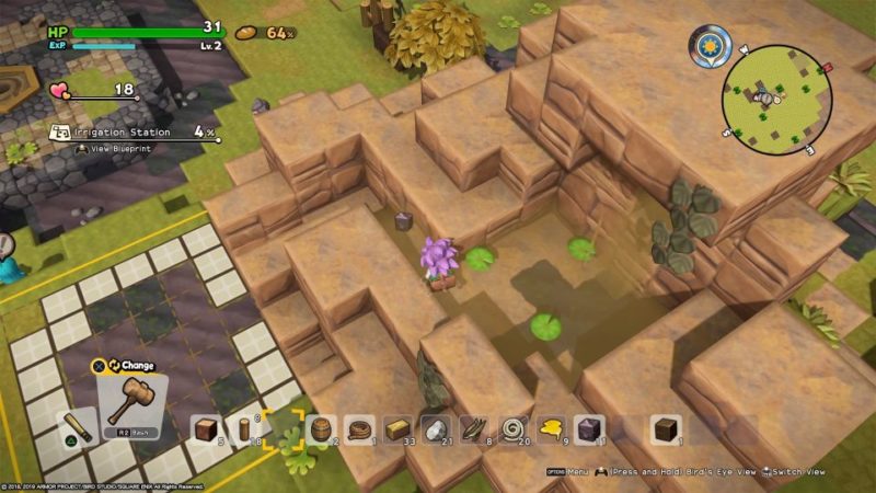 dragon quest builders 2 - furrowfield build irrigation