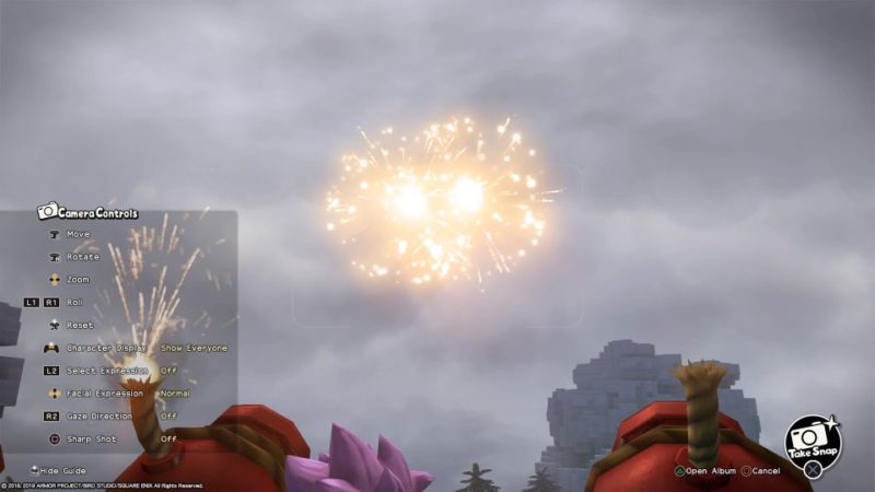 how to grab photo of fireworks - dqb2