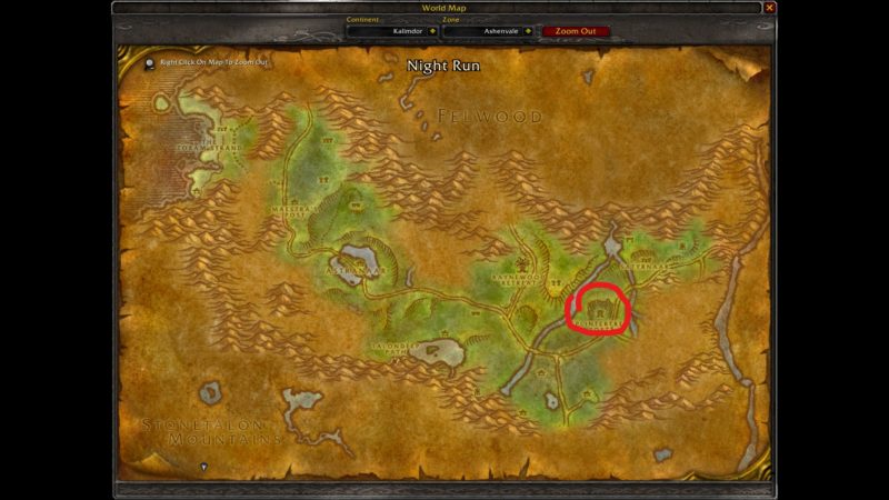 where is ashenvale - classic wow