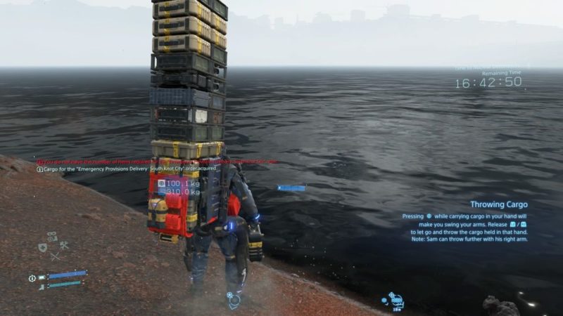 death stranding order 38 (emergency) throw bomb at lake