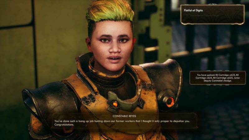 the outer worlds - fistful of digits tips