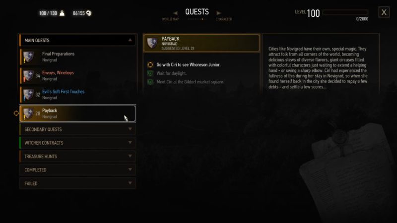 the witcher 3 - payback quest guide