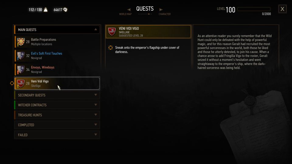 the witcher 3 veni vidi vigo
