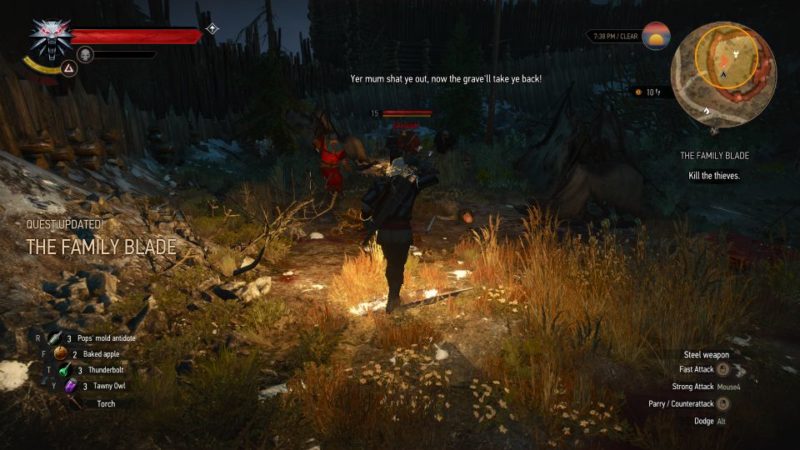 witcher 3 - the family blade quest walkthrough