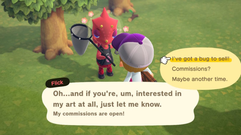 animal crossing new horizons - sell bugs to flick