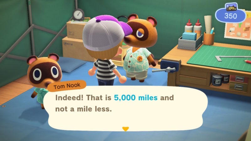 pay 5000 miles to nook - animal crossing new horizons