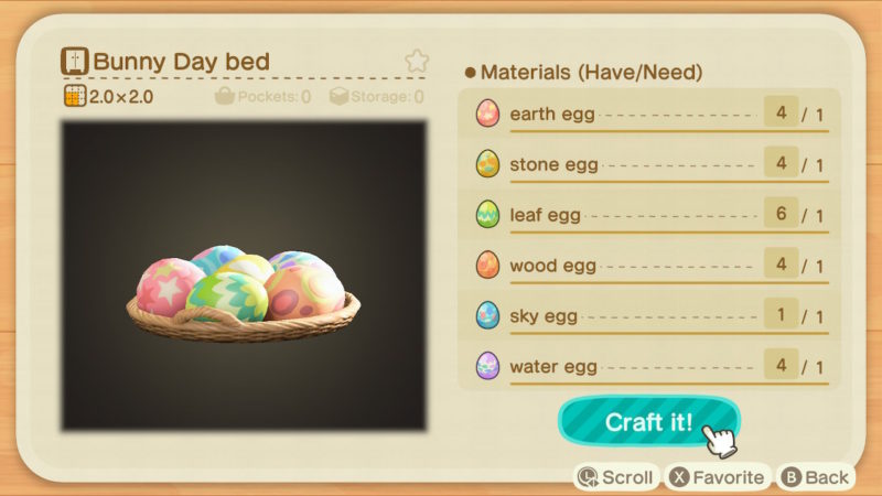 animal crossing new horizons - how many eggs you need