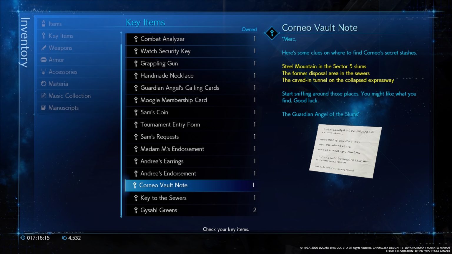 Corneo's Secret Stash & Where Is Kyrie Final Fantasy 7 Remake