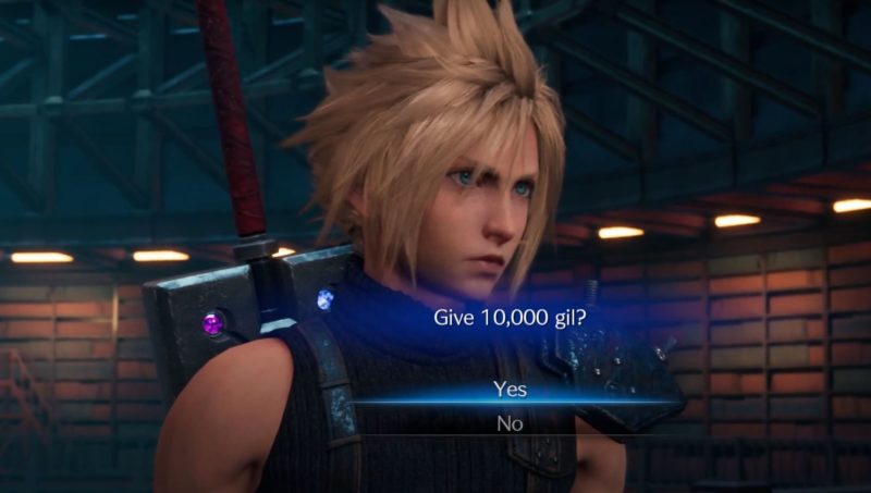 should you give 10000 gil to hart - ff7 remake