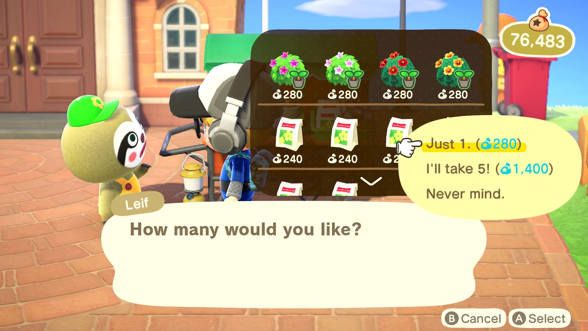 Leif | Nature Day Event | Buying Shrubs - Animal Crossing New Horizons