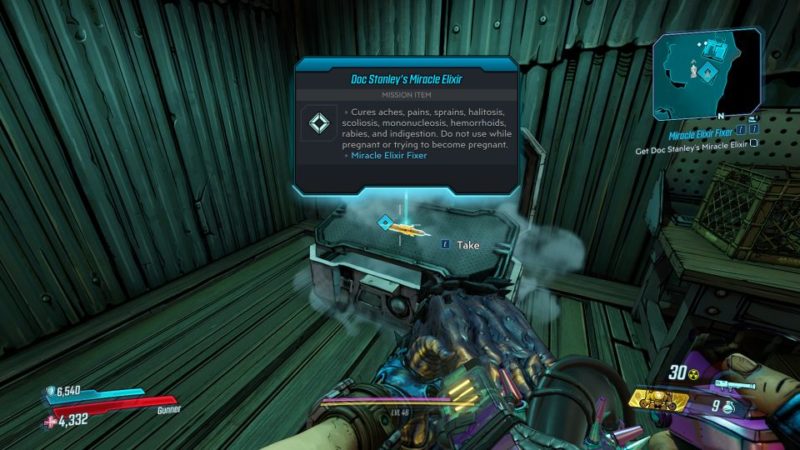 borderlands 3 - miracle elixir fixer quest