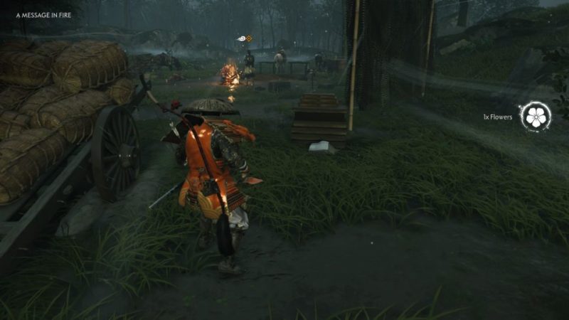 ghost of tsushima - a message in fire tips