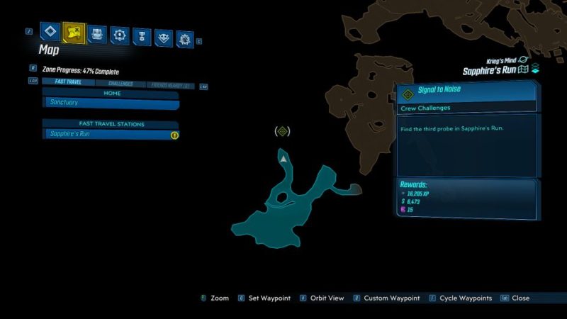 borderlands 3- signal to noise sapphire's run locations