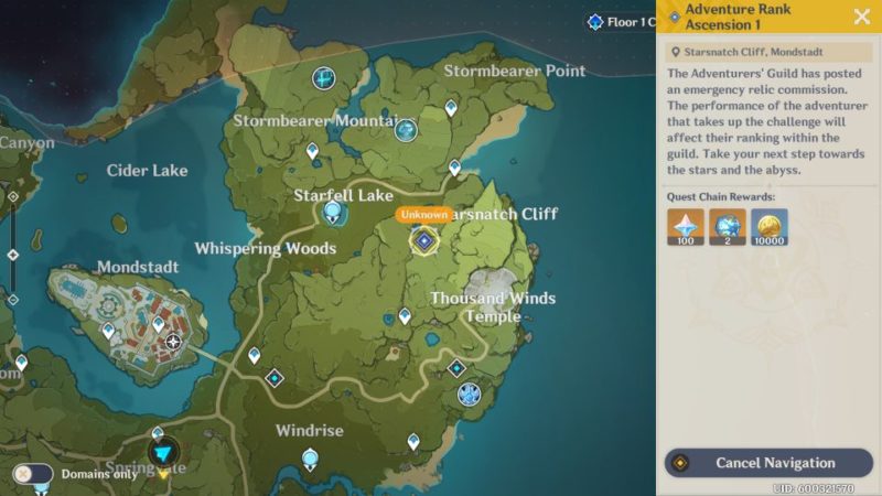 genshin impact- adventure rank ascension 1 guide