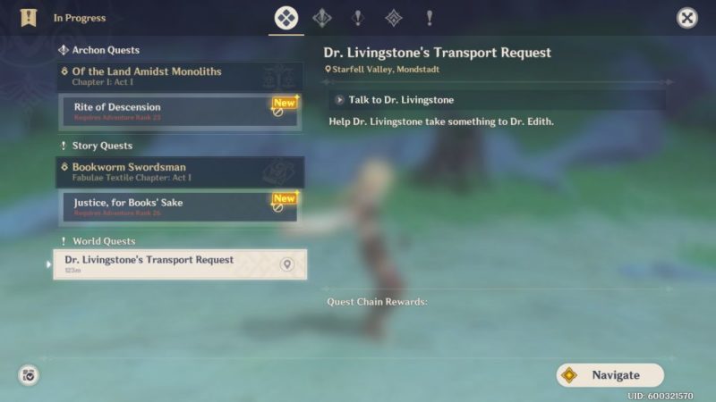 genshin impact- dr livingstone's transport request